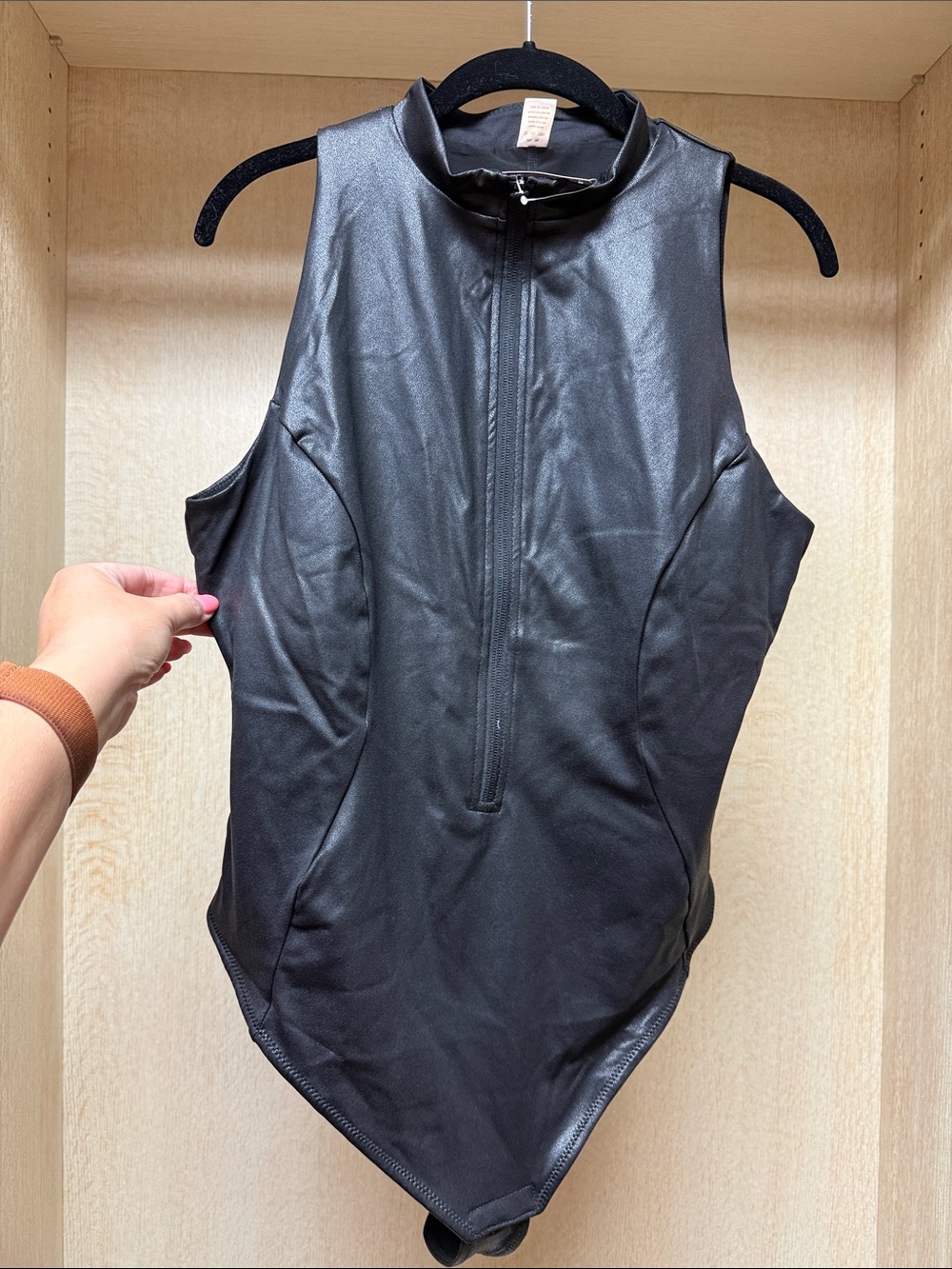 Kids Black Sleeveless One-Piece with Front Zip